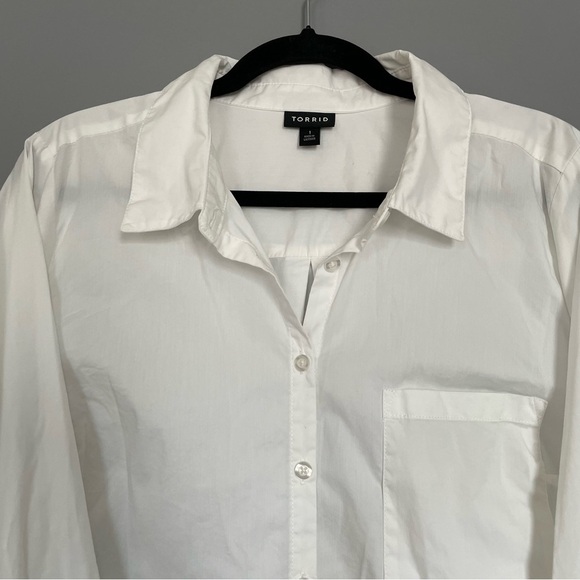 Torrid | Poplin Collared Shirt Bright White sz 1x - Picture 8 of 16